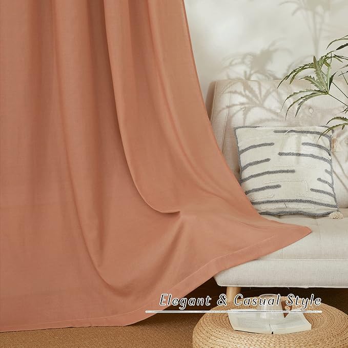 NICETOWN Rustic Linen 102 inch Long Curtains - Image 7