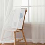 Simplebrand Ivory Sheer Curtains 63 Inch Length 2 Panels, Rod Pocket Solid - Image 3