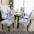 JQinHome Pattern Chair Covers for Dining Room Set of 6, High Stretch Removable Washable Parsons Chair Slipcover for Home Party Hotel Wedding Ceremony (Grey Butterfly,6PCS)