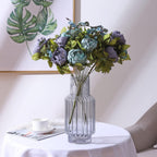 Duovlo Fake Flowers Vintage Artificial Peony Silk Flowers Wedding Home Decoration,Pack of 1 (New Grey Blue)