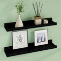Floating Picture Ledge Shelves 24 Inch Solid Oak Wood Set of 2, Rustic Wall Storage Shelves with Lip, Kids Bookshelf, Photo & Picture Ledge Shelves for Bedroom, Living Room, Kitchen