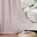 NICETOWN Blush Pink Linen Curtains - Image 2