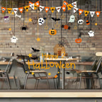 Halloween Window Clings for Glass Fall Static Cling Window Decals 1PCS Cute Ghost Pumpkin Candy Spider Autumn Reusable Window Stickers Home School Office Decorations