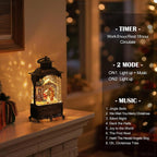 Nativity Snow Globe Lantern Christmas Decorations Gifts Auto Snowfall Glitter Music Collection Manger Sheep Pen Nativity Scene with 6H Timer USB/Battery Powered 10.2 inch