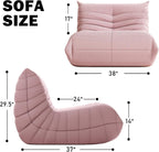 Bean Bag Chair, Fireside Chair Bean Bag Sofa Large Bean Bag Chair for Adults, Bean Bag Chairs for Teens with High Density Comfortable Foam, Memory Foam Bean Bag for Living Room, Bedroom (Pink)