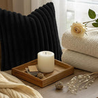 decorUhome Fall Faux Fur Throw Pillow Covers 22x22 Set of 2 Black | Decorative - Image 9