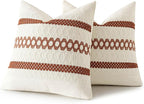 MIULEE Set of 2 Fall Rust Decorative Pillow Covers 18x18 | Farmhouse Boho Couch - Image 8
