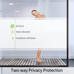 Frosted Glass Window Film with Tools,Reusable Window Privacy Film,Static Clings Window Film Kit for Home Bathroom and Office. (White, 17.5Inch×196.9Inch)