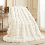 L'AGRATY Faux Rabbit Fur Throw Blanket by LAGRATY