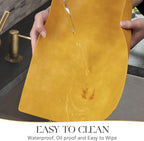 MOSAYT Vinyl Placemats Set of 4-12 X 17 Inch - Faux Leather 100% Waterproof Oil-Proof Wipeable PU Place Mats, Heat Resistant Reversible Table Mats for Kitchen, Dining, Outdoor (Yellow)