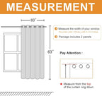Blackout Curtains for Bedroom, 60 x 63 Inches Length Blush 2 Panels | Thermal - Image 7