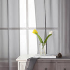 Charcoal Grey Sheer Curtains 78 Inches Long 2 Panels, Light Filtering Voile - Image 6