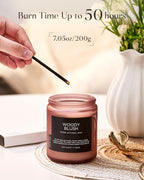 M&SENSE Woody Blush - Rose Vetiver Scented Candles 7.05oz 50 Hour Long Lasting Burn Non Toxic Natural Luxury Candle Gifts for Women，Aromatherapy Gifts for Relaxing Spa