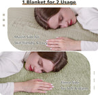EMME Muslin and Fleece Throw Blanket Reversible - 50"*60" Sage Green Soft Warm Throw Blankets for Couch Bed Picnic Travel Bed