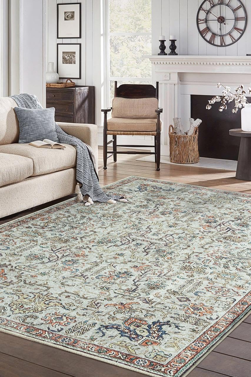 Keen Home Design 3x5 Rug - Machine Washable Entry Rug with Non-Slip Backing, Ideal for Enteryway, Kitchen, Bathroom, Laundry Room - Vintage, Easy Clean, Durable, Low Pile Rug - (3' x 5')
