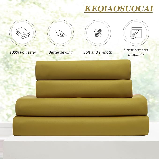 Yellow Pinch Pleated Curtains 45 Inch Length 2 Panels Set Noise Cancelling - Image 5