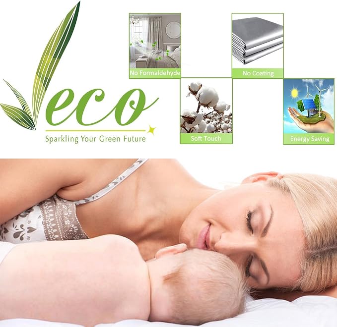 NICETOWN Silver Grey 100% Blackout Curtains - Image 7