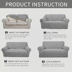 Easy-Going Stretch Oversized Sofa Couch Slipcover Washable Light Gray | 1-Piece - Image 8