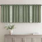MIULEE Set of 4 Sage Green 45 Inch Short Blackout Kitchen Window Curtains | by MIULEE