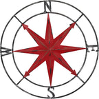 aboxoo Round Metal Compass Decorative Compass Metal Wall Art Hanging Wall Sculpture 11 Inch Diameter Farmhouse Decor Indoor or Outdoor Sign