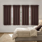 MIULEE 4 Panels Set Dark Brown Blackout Curtains 63 Inch Length Bedroom | by MIULEE