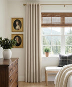 Linen Textured Total Blackout Curtains 84 Inches Long, Natural Flax | 100% - Image 2