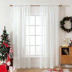 MIULEE Ivory Window Sheer Curtains 2 Panels Width 38 x Length 84 Inches | Window by MIULEE