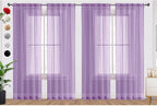 SpaceDresser Lavender Sheer Curtains 4 Panels Rod Pocket Semi-Sheer Curtain 54 by SpaceDresser
