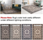 Keen Home Design 6x9 Rug - Machine Washable Area Rug with Non-Slip Backing, Ideal for Living Room, Dining Room, Bedroom - Vintage, Easy Clean, Durable, Low Pile Rug - (6' x 9')