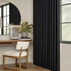 Black 63 Inch Length Blackout Pleated Linen Curtains - Image 8