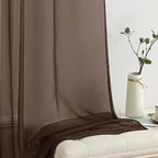 MIULEE Chocolate Brown Sheer Curtains 54 X 90 Inches, 2 Panels | Voile Drapes - Image 4