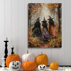 Generic Vintage Three Witches In The Forest Painting Witch Print Witchy Canvas Print Halloween Wall Art Halloween Decor Witch Poster Dark Academia Gothic Room Decor for Dorm Bedroom 24x36in Unframed