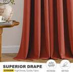 MIULEE Fall Blackout Curtains for Bedroom 2 Panel 40"x54" Long Burnt Orange | - Image 5