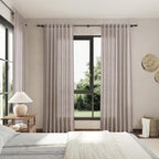 Brownish Grey Linen Curtains for Living Room 105 Inches Long Back Tab Light - Image 7