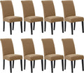 Howhic Stretch Chair Covers for Dining Room Set of 8, Removable Washable Dining Room Chair Covers, Dining Chair Slipcovers Seat Protector, Great Decor for Home and Banquet (Tan, 8 Pack)