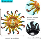MACLARONX Metal Sun Wall Decor, Sun Face for Outdoor Garden Fence Yard Art Porch Door Patio Living Room Home Decorations Farmhouse Indoor Gift for Housewarming, Y1