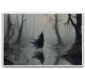 JFHCQJPK Vintage rustic swamp witch poster dark moody wall art gothic horror season halloween print for home decor retro dark moody painting16x24in Frameless
