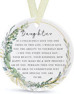 Daughter Ornaments 2025 Daughter Christmas Ornament Xmas Forever Ornament Best Ever Gift Double-Sided Printing Ceramic with Gift Box&Ribbon (2.9"