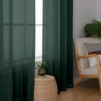 Green Sheer Curtain 96 Inches Long 2 Panels Set - Image 4