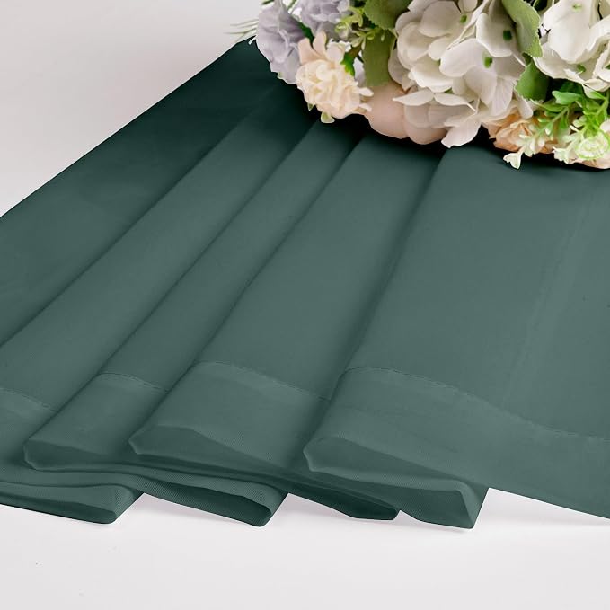 Chyhomenyc Christmas Sheer Curtains 84 Inches Long, 2 Panels, Hunter Green | - Image 7