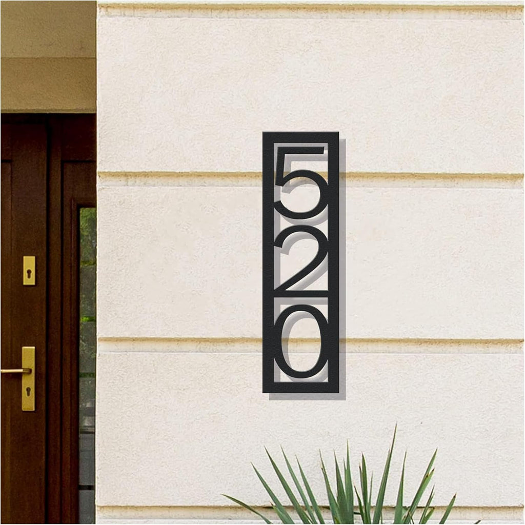 Custom Metal Modern House Number Sign for Outside - Personalized Vertical Outdoor Street Number Sign Address Number Plaque - Wall Art Decor Unique Handmade New Home Gift Housewarming Gift
