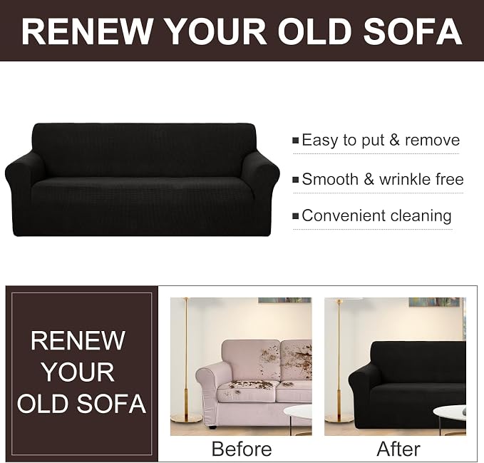 U-NICE HOME Oversized Stretch Couch Cover Slipcover, 1-Piece Sofa cover - Image 5