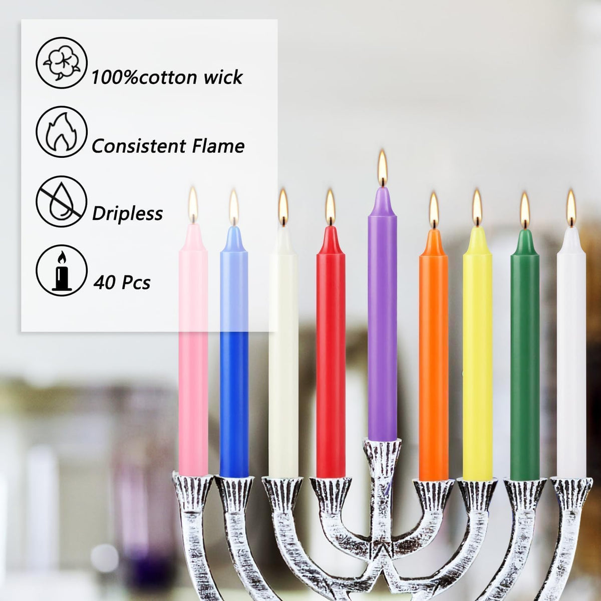 100 Pack Assorted Color Spell Chime Candles, 4 Inch Mini Taper Candles for for Home Decor Kitchen Decor Wedding Decoration-10 Colours