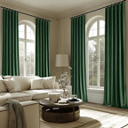MIULEE Velvet Curtains 52x84 inches 2 Panels Hunter Green Blackout Curtains | - Image 5