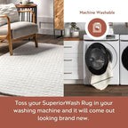 nuLOOM Nia White Geometric Washable Area Rug - Image 4