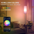 FRIDEKO HOME Pink Shade Floor Lamp with RGB Music Sync, 16 Million Colors & Stepless Dimming 2700K-6500K, 3CCT, 800LM LED Bulb with App & Remote, Modern Standing Light for Living Room, Bedroom, Office