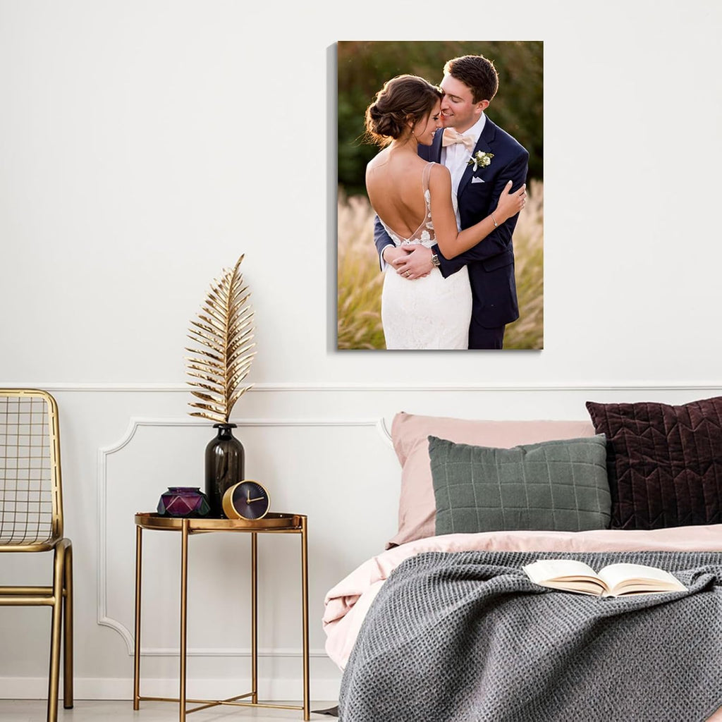 Wewejia Custom Canvas Prints with Your Photos 36x48inch, Upload Your Wedding Picture/Photo - Custom Personalized Canvas Photo Gifts Couples Family Baby Pets Home Decor Easy to hang