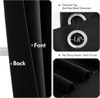 MIULEE Blackout Curtains for Bedroom 2 Panels 40 x 68 Inch Long Black | Thermal - Image 4