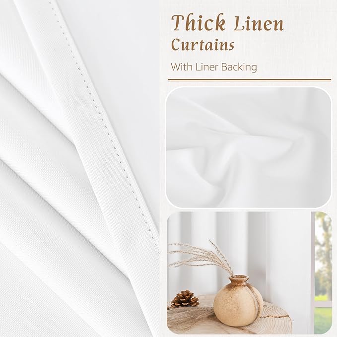 100% Blackout Linen Curtains 45 Inches - Image 8