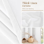 54 Inch Natural 100% Blackout Linen Curtains - Image 7